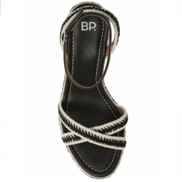 BP. Gabby Woven Wedge Sandal - Black - Picture 2 of 8